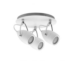 Paulmann 66716Â Spotlight Drop Ip44Â Rondell Max 3 x W Gu10Â 230Â V In Metallo Bianco/Cromato 667.16Â Plafoniera Lampada Soffitto Led Lampada Faretto da Soffitto