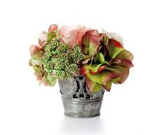 EUROCINSA Eurocinesa RIF.64001C21 Rimorchio di Rose e ortensie Rosa con Verde, Scatola da 2 Pezzi, plastica, Metallo, 14 x 14 cm