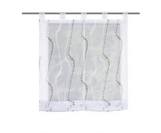 Home fashion, Tenda con Occhielli in Voile con Stampa, Poliestere, Grigio, 140Â x 80Â cm