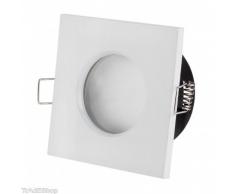 TrAdE shop Traesio SUPPORTO PORTA FARETTO DA INCASSO LAMPADINE LED MR16 PAR16 QUADRATO BIANCO 75MM