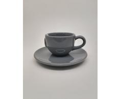 Giannini Colori tazzina da caffÃ¨ con piattino, Grigio, Taglia Unica