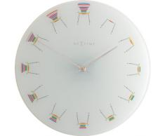 NEXTIME, Orologio da Parete, Vetro, Bianco