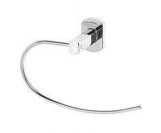 FERIDRAS Deluxe Portasalviette Sagomato, Double Blister, Acciaio, Cromo, 8x20x19 cm