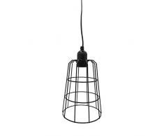 Rebecca Mobili Lampadario a soffitto in Metallo Nero, Lampada sospesa Moderna per Soggiorno cameretta, Max 25 Watt E14 - Cavo 80 cm - Paralume 20 x 15 x 15 cm (HxLxP) - Art. RE6266
