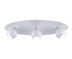 Trio Leuchten Dakota Lampada Spot da soffitto, Weià Matt/Silber