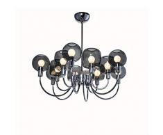 SP Light and Design Diva Sospensione 12 B + R, Struttura cromata, Vetro Grigio Lampada 4 W
