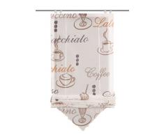 Home Fashion 57232-802 - Tendina Cafe con Ganci, in Voile, 140 x 80 cm, Colore: Crema