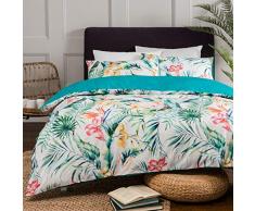 Sleepdown - Set di Biancheria da Letto Exotic Super King, 100% Cotone, Colore: Verde