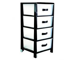 BELLI E FORTI Cassettiera, Polipropilene, Nero, Grande