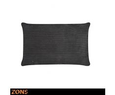 ZONS Cuscino di Design, Effetto Velluto, 40 x 60 cm + Imbottitura 480 g, per Auto, Divano, 4 Colori a Scelta, Colore: Nero