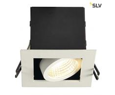 SLV faretto da incasso Kadux singolo, 6,2 W, LED COB, 3000 K, 38 laurea, con autista, molle di clip, bianco 115701