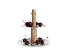 ZACK Alzata per Torta con Piedini in Gomma, Argento Metallizzato, 22Â x 17,5Â x 23,2Â cm