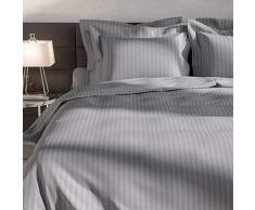 Heckett Lane Biancheria da Letto, 100% Cotone makò Satinato, Tinta Unita, 200 x 220 (60 x 70), Glacier Grey