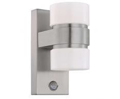 Eglo atollari lampada da parete, in alluminio pressofuso, 6Â W, Acciaio Inossidabile, Argento