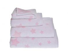MI CASA - Asciugamano Stars Lavabo Rosa 500 gr