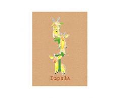 Komar Quadro da Parete ABC Animal I Soggiorno, Camera da Letto, Decorazione, Stampa Artistica Senza Cornice Disponibile in Tre Misure, Multicolore, P036I-40x50