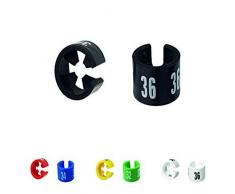 Plastica Tecnica Vlotho â La grandezza Originale del trovatore: Modello Nero MiniSizer per la marcatura delle Taglie su gruccia, Dimensione a Scelta, 100 Pezzi