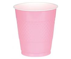amscan International - Bicchieri di plastica, 355 ml, Confezione da 20 Pezzi, Colore: Rosa