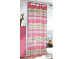 Homemaison Tenda a Righe con Passanti, Poliestere, Rosa, 245Â x 135Â cm