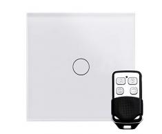 Retrotouch - Interruttore LED con Dimmer e Telecomando 1, in Vetro, Colore: Bianco