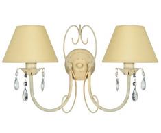 Tosel 31335 Applique â Pomello, Lamiera e Tubo Acciaio, Pittura epossidica, Avi, E14, 60 W, Crema CerusÃ©