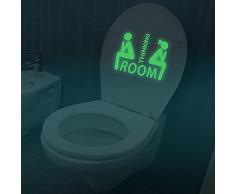 Fillplus Adesivi murali WC Glowing Sticker murale Decalcomanie Arte Soggiorno Scuola Materna Ristorante Hotel Cafe Ufficio Decorazioni per la casa Decorazione, Multicolore