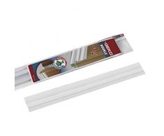 Geko – Paraspifferi adesivo in PVC rigido morbido profilo per la parte inferiore della porta 100 cm polybag con Headcarton, bianco, taglia unica