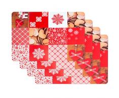 Venilia Red Mountain Stampate Tavola, Tovaglietta per Sala da Pranzo, a Prova di Cibo, 4 Pezzi, 30 x 450 cm, 59065, 30 x 45 cm