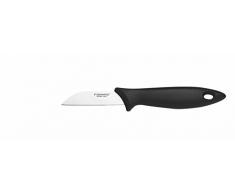Fiskars Coltello per sbucciare con lama in acciaio inox, HRC 53, Plastica/Acciaio, Lunghezza lama: 7 cm, Nero/Argento, Essential, 1023780