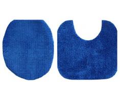 PANA 459200331 Set da Bagno 2 Pezzi: Tappetino WC 50x50 cm e Copri tavoletta WC 50x47 cm Colore: Blu Oltremare