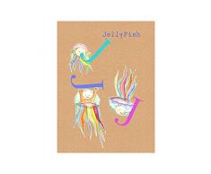 Komar Quadro da Parete ABC Animal J Poll, Immagine, Soggiorno, Camera da Letto, Decorazione, Stampa Senza Cornice Disponibile in Tre Misure, Multicolore, P036J-40x50