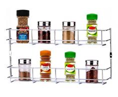 Buckingham 2Â Ripiani per spezie e Erbe Rack-Wall montabili o Cucina Armadio Porta Bagagli, Spessore Calibro Cromato Wire Construction. qualitÃ Premium, Metallo, 40.5Â x 6Â x 21Â cm