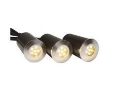 AEG Set di 3 luci da Incasso per Esterni, Alluminio