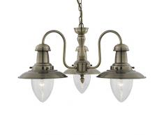 Searchlight Lampada da soffitto, Vetro, Ottone Invecchiato, M
