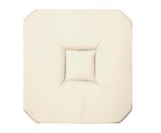 Douceur DIntÃ©rieur - 1604708, Cuscino Da Sedia Con 4 Volant , 36 X 36 X 3.5 Cm , Panama Uni , Panama Uni , Beige