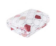 Design91 Coperta da Salotto, Coperta per Poltrona, Coperta per Divano, Coperta per Il Soggiorno, Poliestere, Rosso, 70 x 160 cm