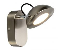 AEG aega191107Â a +, Letora LED faretto da parete in alluminio, luce indiretta, orientabile, 500Â lumen, 5Â W, integrato, nichel, 16,4Â x 11,6Â x 13Â cm