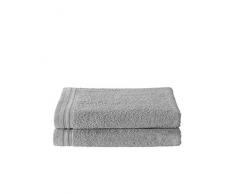 Grigio chiaro Set di 6 asciugamani da bagno in cotone 194 844 Gris Clair De Witte Lietaer 100 x 50 cm
