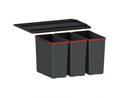 FRANKE Sistema di separazione rifiuti con ripiano da Easysort 600Â âÂ 3-0, Nero, 37.8Â x 56.4Â x 34.3Â cm