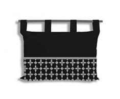 Soleil docre Damier - Testiera da Letto, in Cotone, 45 x 70 cm, Colore: Nero