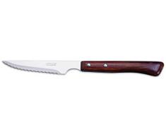 Arcos Coltelleria da Tavola - Coltello Bistecca Coltello Tavola - Lama Acciaio Inossidabile Nitrum 110 mm - Manico Legno Compresso Colore Marrone