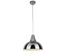 Lighting Collection - Lampadario da soffitto, stile industriale, stile moderno, con 1 lampada, interno bianco lucido, cromato