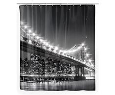Wenko, tenda da doccia con LED, Poliestere, Multicolore, 180 x 200 x cm