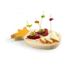 Excelsa Party Time Set Aperitivo Tagliere con Stuzzichini, Effetto Legno