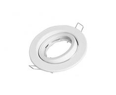 Portafaretto Faretto Incasso Orientabile Alette a Molla Rotondo Bianco Lm1165