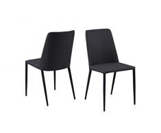 AC Design Furniture 61063 Sedia Nina Set di 2 Antracite, Schienale/Gambe, Profilo Nero