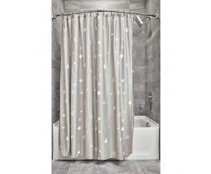 iDesign Tende per Doccia Design Fantasia, Tenda per Vasca da Bagno x 183,0 cm in Poliestere, Nero/Bianco