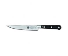 Sanelli Ambrogio Chef Coltello Steakhouse, Lama Mezza Dentata, 13 cm, Acciaio Inox, Grigio