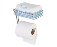 InterDesign Classico Portarotoli di Carta Igienica con Mensola a Parete, Metallo, Argento, 17.75x63.5x0.2 cm