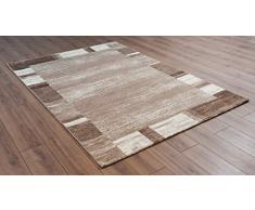 Serdim Rugs Tappeto Moderno per Salotto dal Design Geometrico Rettangolare Extra Morbido, Altezza del Pelo 11 mm, Colore Beige (Beige, 80 x 150 cm)